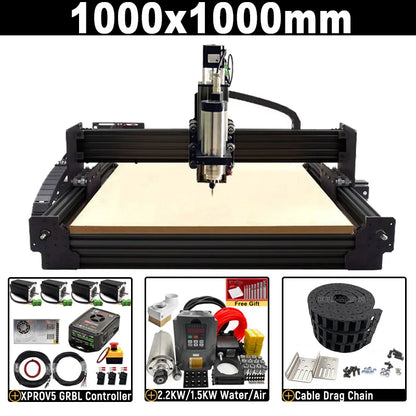 BulkMan3D Latest V2.2 WorkUltra CNC Router Machine 4-Axis xPRO V5 GRBL 2.2KW Precise CNC Milling Engraver for Wood Metal Acrylic