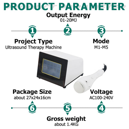 Physiotherapy Therapeutic Ultrasound Massager 1Mhz Body Muscle Pain Relief Ultrasonic Therapy Machine Portable Body Massage New