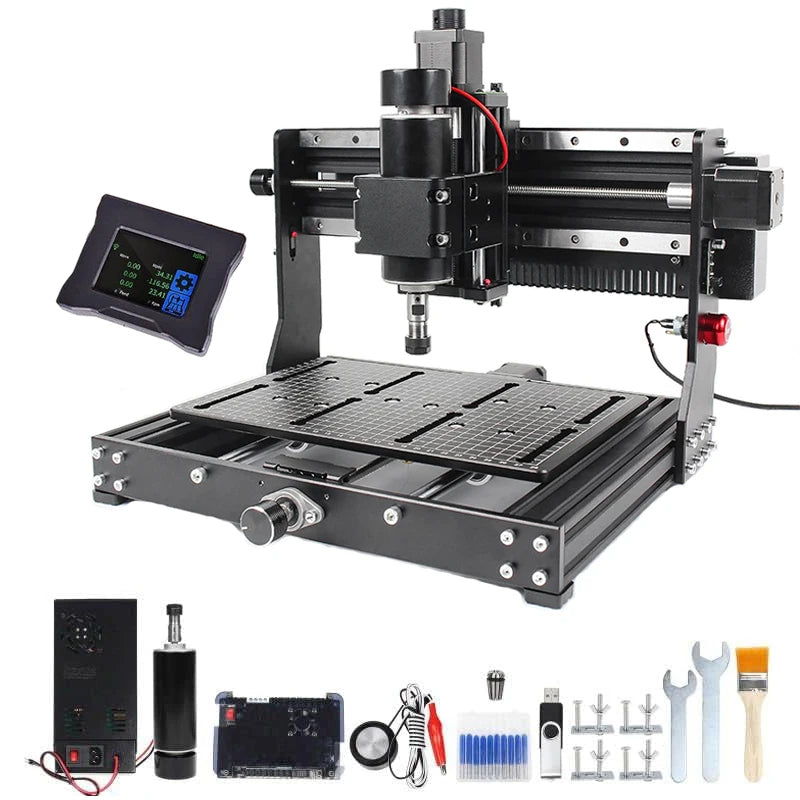 500W 3020 plus CNC Wood Router Laser Engraving Milling Cutting Machine GBRL Control 220V High Precision