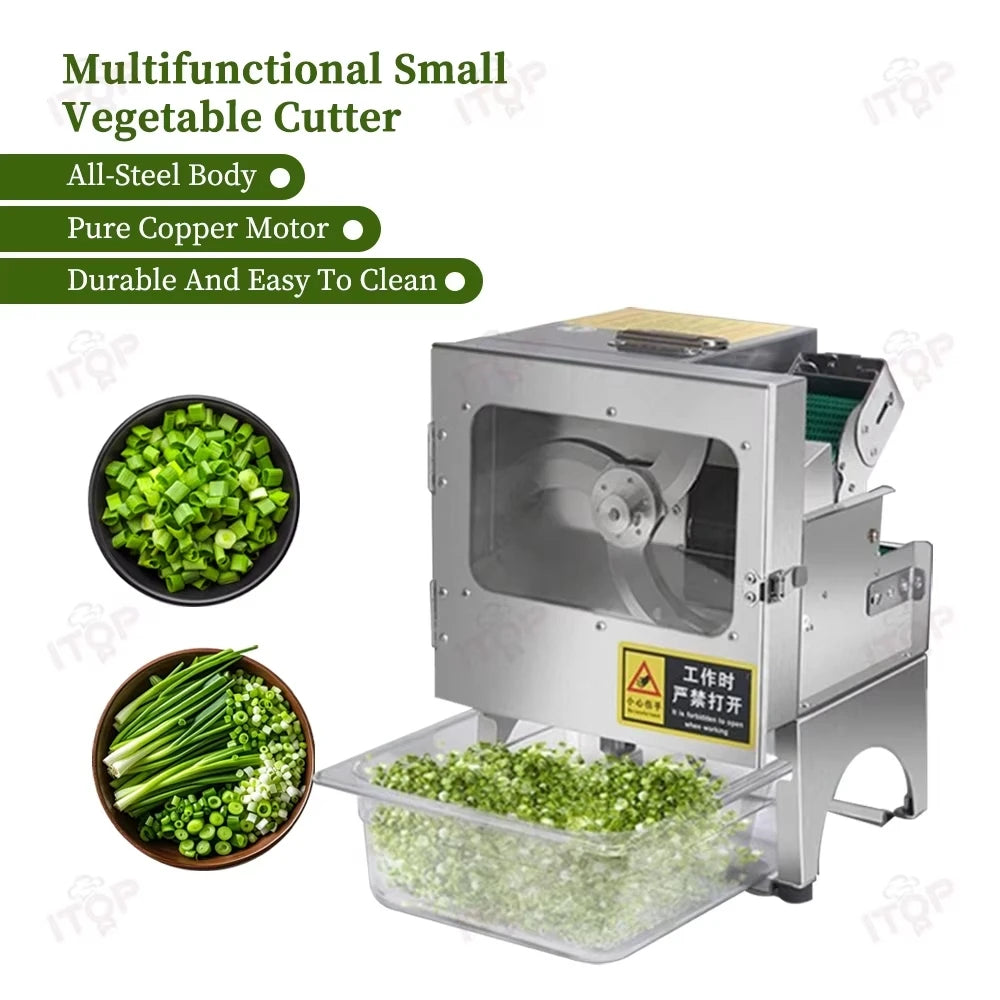 ITOP VC-C02 Vegetable Cutter Commercial Vegetable Cutting Machine Blade&Belt Dual Speed Controller 7cm Width Conveyor Belt