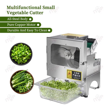 ITOP VC-C02 Vegetable Cutter Commercial Vegetable Cutting Machine Blade&Belt Dual Speed Controller 7cm Width Conveyor Belt