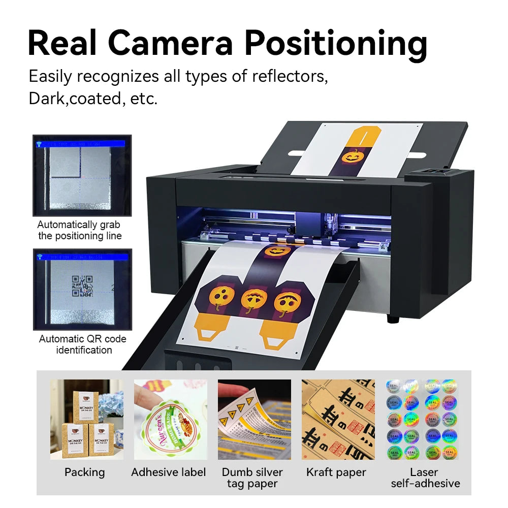 MSServo Motor A4 A3 A3+ Double Dual Head Label Sticker Cutting Machine With Automatic Digital Die Cutter Paper Box Cutting