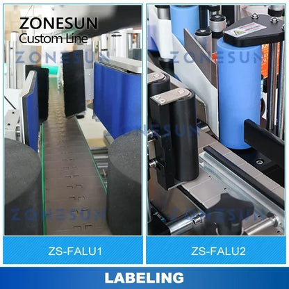 ZONESUN Custom Production Line Bottle Liquid Olive Oil Paste Filling Capping Labeling Machine Packaging Solution ZS-FALU1