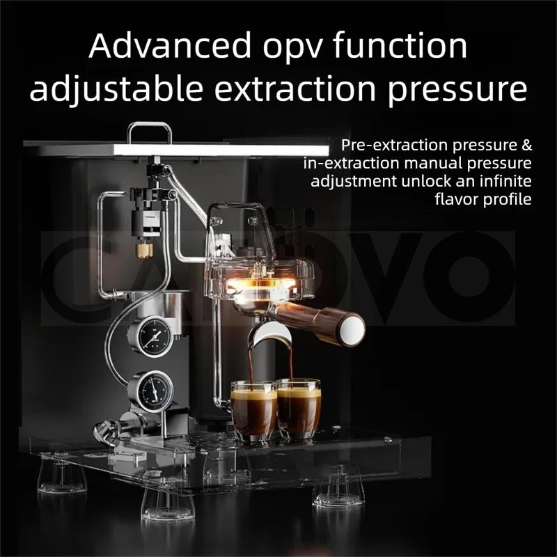 CAFOVO K7Pro E61 Dual Boiler Commercial Espresso Machine with Flow Control PID Espresso Maker OPV Adjustable Extraction Pressure