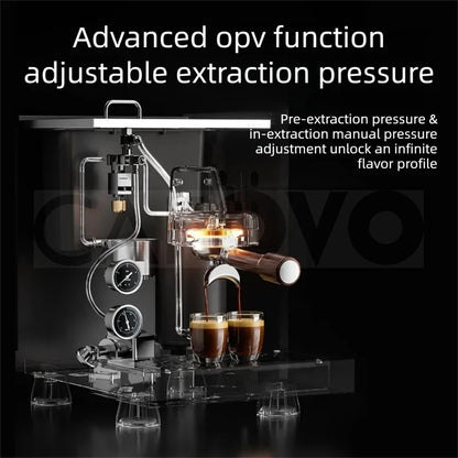 CAFOVO K7Pro E61 Dual Boiler Commercial Espresso Machine with Flow Control PID Espresso Maker OPV Adjustable Extraction Pressure