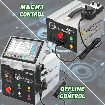 BulkMan3D OXMAN 4-Axis CNC Router Kit with Closed-Loop 20K Speed SFU1610 Ball Screw Dual Linear Rails for Metal Wood Plastic DIY