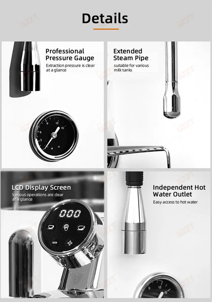 GZZT CM6005 Espresso Coffee Machine 3100W Double Pump PID Control Temperature 58mm Commercial/Home Coffee Makers 220V