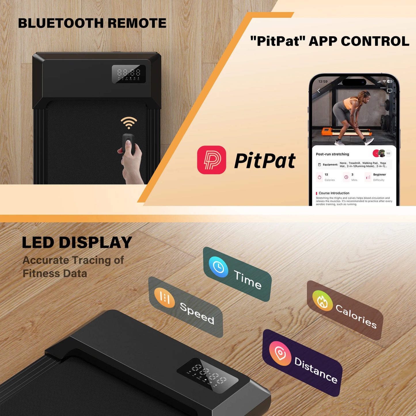 Smart Under Desk Treadmill for Home Office,Treadmill with APP&Remote Control, LCD Screen, Quiet Walking Jogging Exercise Machine