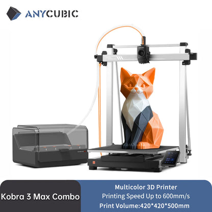ANYCUBIC Kobra 3 Max Combo Multi-Color 3D Printer Max Speed 600mm/s Build Volume 500*420*420mm Smart APP Control 3D Printer