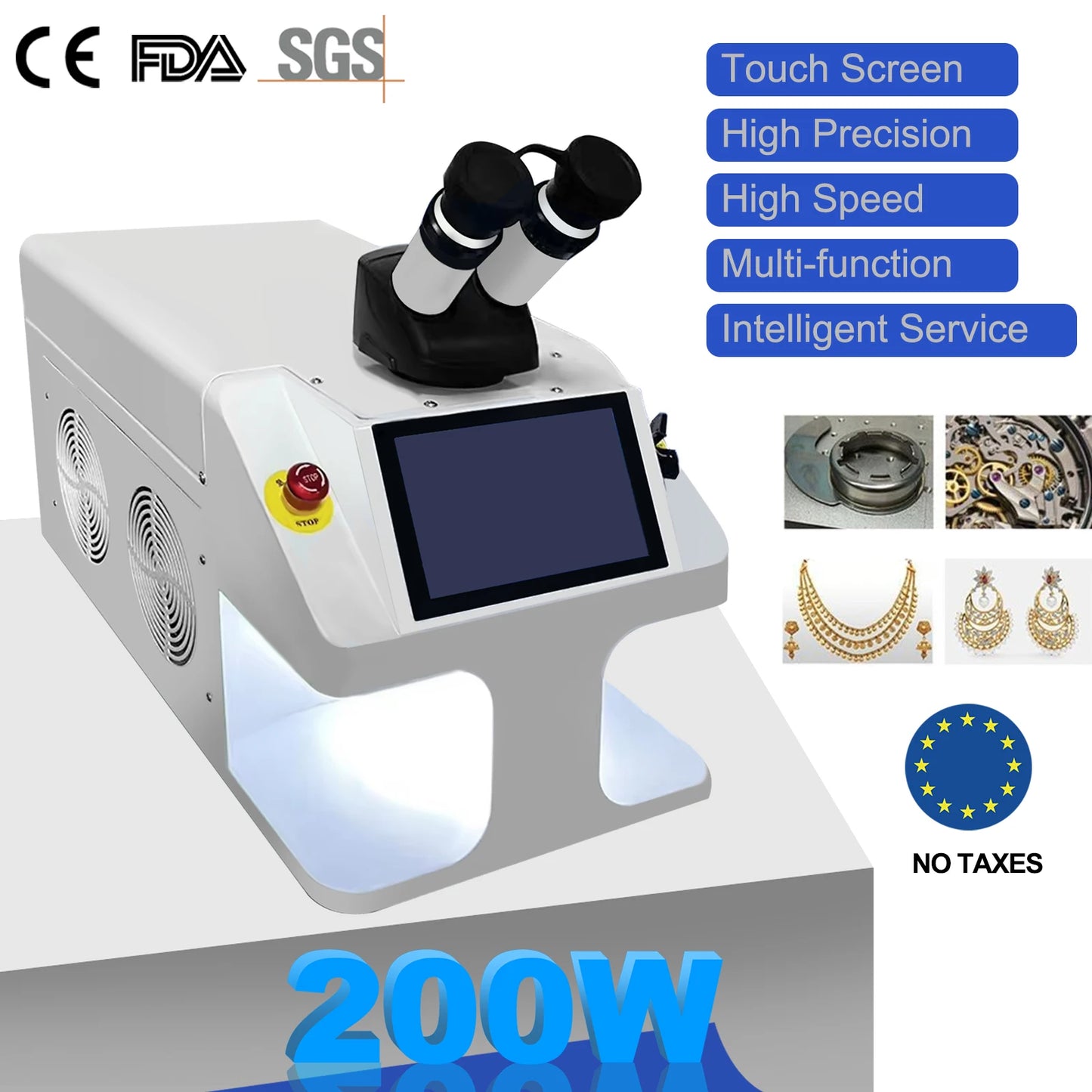 200W Jewelry Laser Spot Welder for Gold and Silver Metal Spot Soldering Machine CCD Laser Soot Welder Jewellry Laser Welding