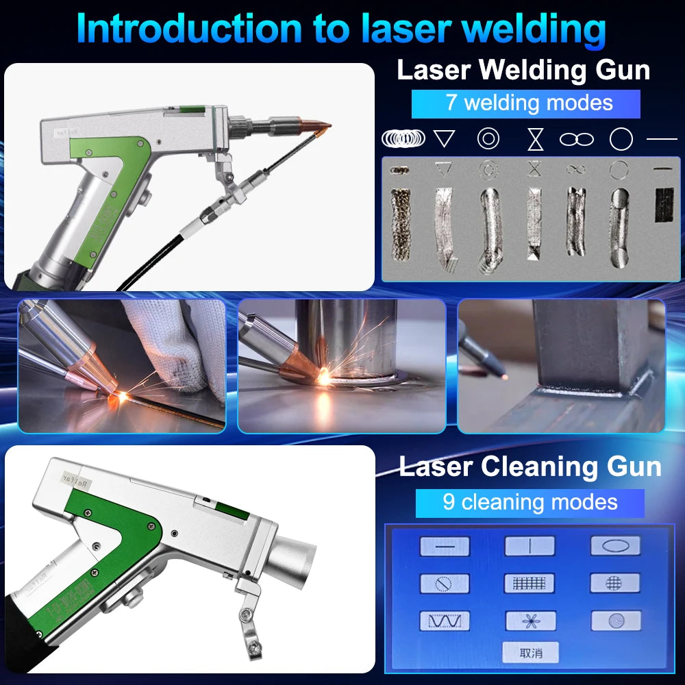 3000W Raycus Double Pendulum 4 in 1 Laser Cleaning Welding Cutting for Metal Handheld Fiber Laser Welding Machine Laser Welder