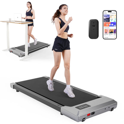 39.37inch Under Desk Treadmill 350lbs Portable Treadmills for Home/Office Walkingpad App/Remote Control LCD Screen Data Tracking