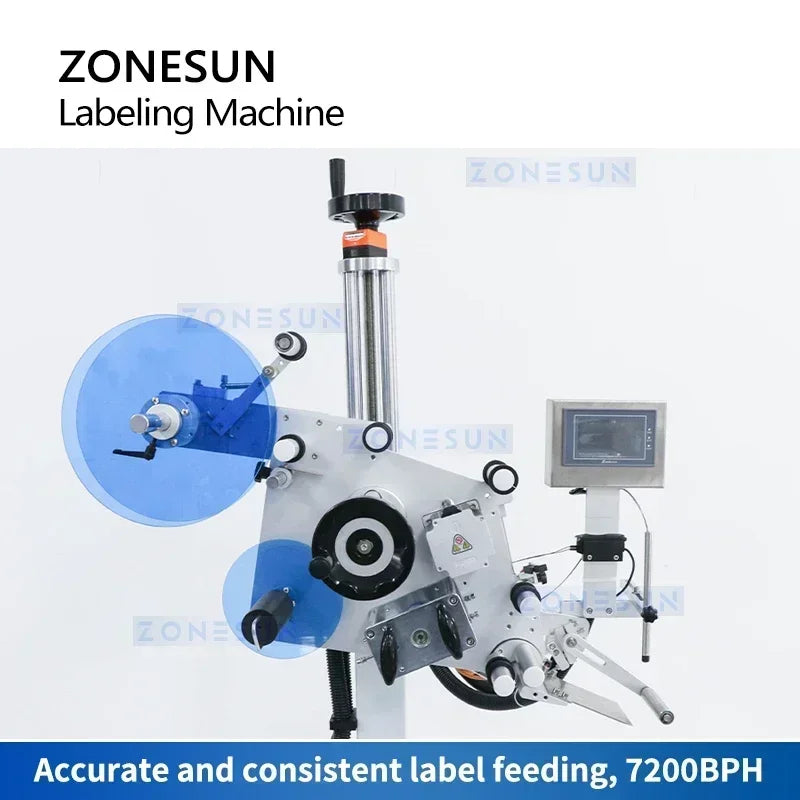 ZONESUN ZS-TB851 Automatic Flat Surface Labeling Machine Top Label Flat labeler Applicator Bags Cosmetics Equipment ZS-TB851