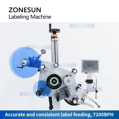 ZONESUN ZS-TB851 Automatic Flat Surface Labeling Machine Top Label Flat labeler Applicator Bags Cosmetics Equipment ZS-TB851