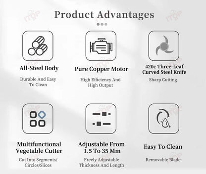 ITOP VC-C02 Vegetable Cutter Commercial Vegetable Cutting Machine Blade&Belt Dual Speed Controller 7cm Width Conveyor Belt