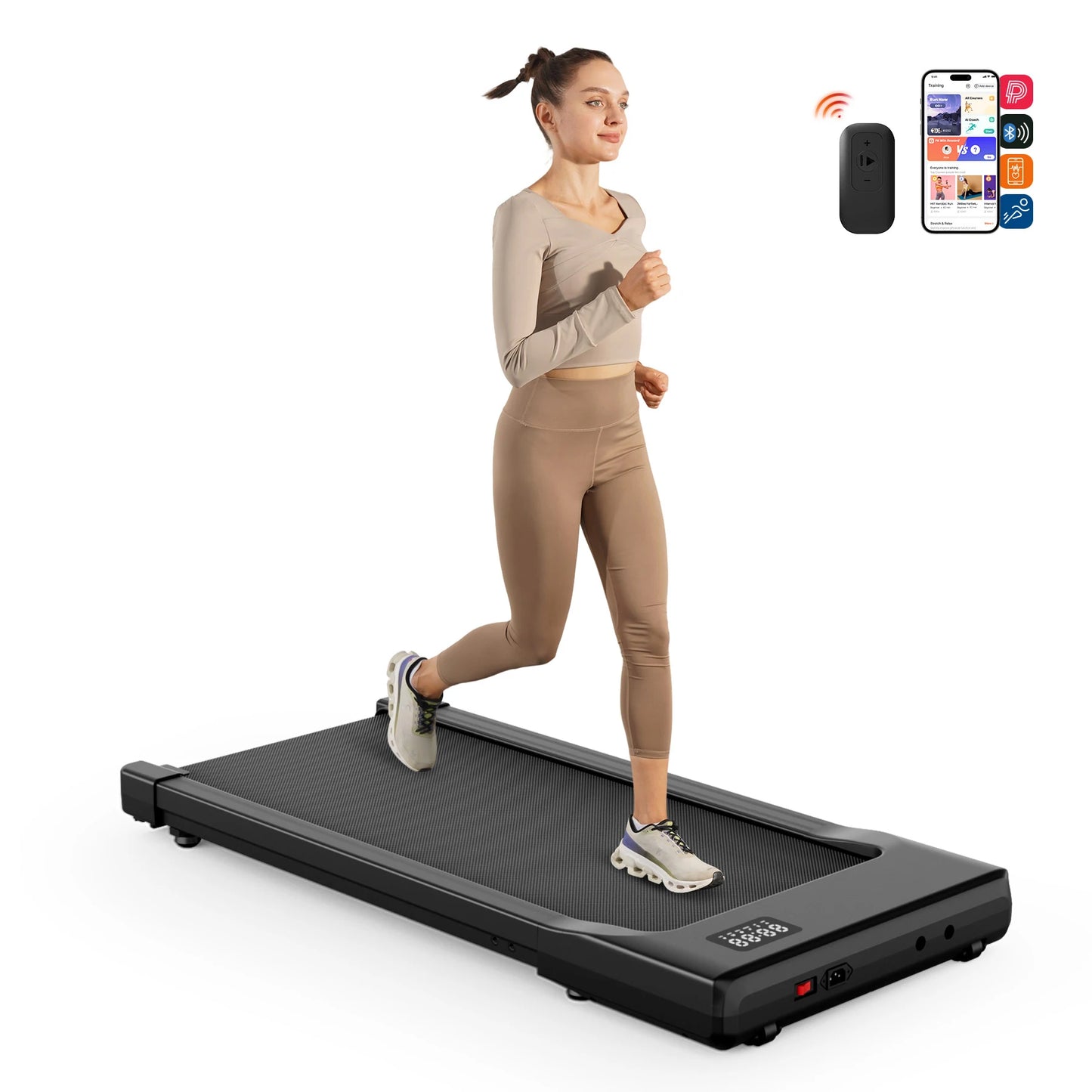Walking Pad Under Desk Treadmill 2 in 1 Portable Treadmill with Remote Control LED Display 2.5HP Walkingpad for Home&Office