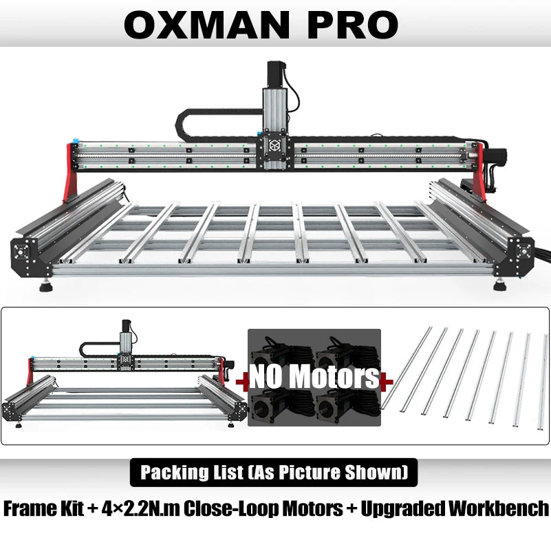 BulkMan3D OXMAN CNC Router Kit SFU1610 Ball Screw Dual Linear Rails 4-Axis Industrial Engraver for Metal Wood Acrylic Cutting