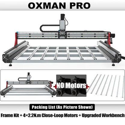 BulkMan3D OXMAN CNC Router Kit SFU1610 Ball Screw Dual Linear Rails 4-Axis Industrial Engraver for Metal Wood Acrylic Cutting