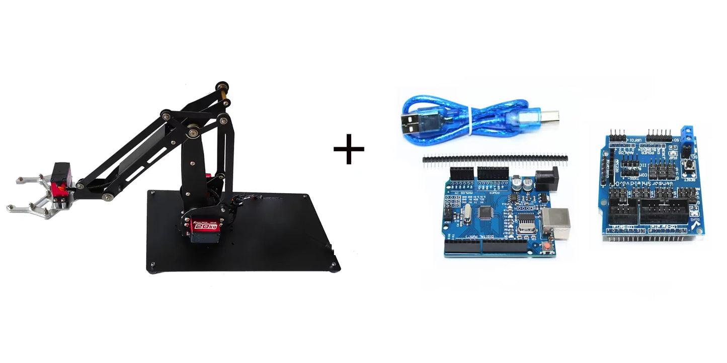 4 DOF Robot Arm with Metal Rotating Big/Small Base For Arduino ESP32 Robot DIY Kit Manipulator Claw Programmable Robot Projects
