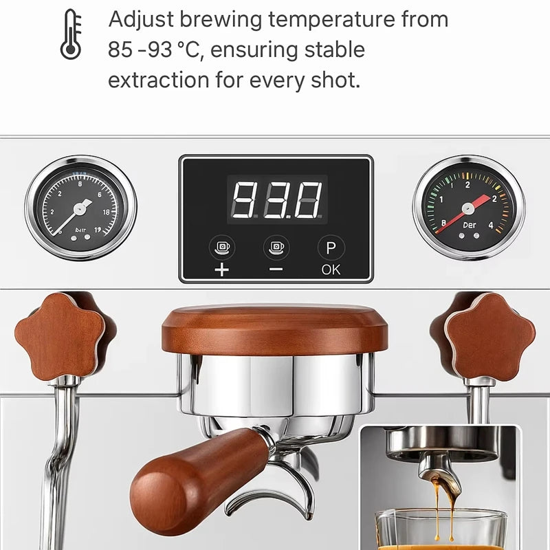 CAFOVO E003 9Bar Commercial Espresso Machine Dual Boiler Rotary Pump PID Control for Café Built-in flow Meter 220V 110V