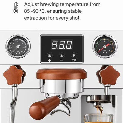 CAFOVO E003 9Bar Commercial Espresso Machine Dual Boiler Rotary Pump PID Control for Café Built-in flow Meter 220V 110V