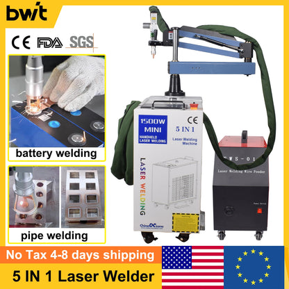 2000W BWT 5 in 1 Fiber Laser Battery Welding Cleaning Cutting welding Machine Double Wobble Handheld Laser Welder for All Metal