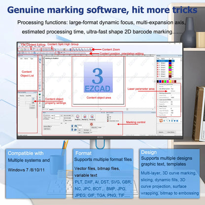 2.5D 300W JPT Mopa Fiber Laser Marking Cutting Machine 3D Relief Deep Engraving for All Metal 200W Fiber Laser Deep Engraver