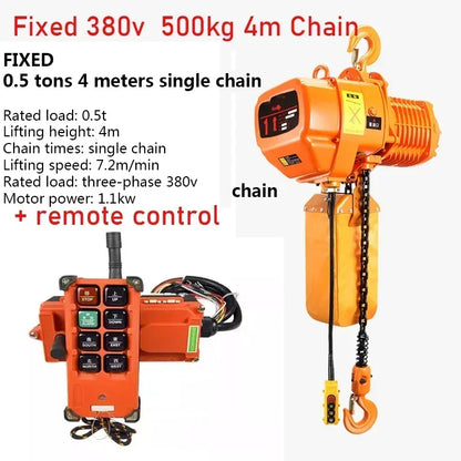 220V/1100W/1500W Portable Overhead Electric Chain Hoist Crane Fixed Single Chain Industrial Hoist Chain Hoist Lifting