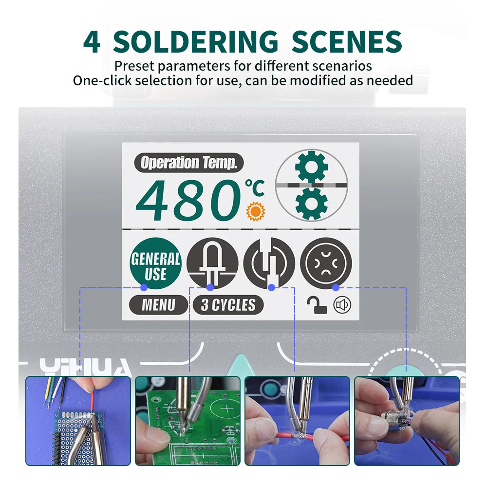 YIHUA 928DT-II 230W Soldering iron Auto Send Tin Soldering Station Fast Heating Tin Feeder Foot Rest Welding Machine Tools