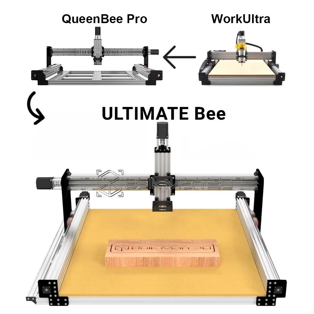 BulkMan3D ULTIMATE Bee CNC Engraver xPRO V5 GRBL 4-Axis Ball Screw HGR Rails Precise Router Machine for Wood Metal Acrylic Cut