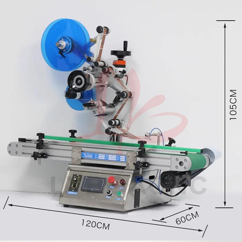 Labeling Machine LY-BTP200 with Conveyor Belt for Flat Packaging Equipment Fully Automatic Labeler Stickers Touch Screen Control
