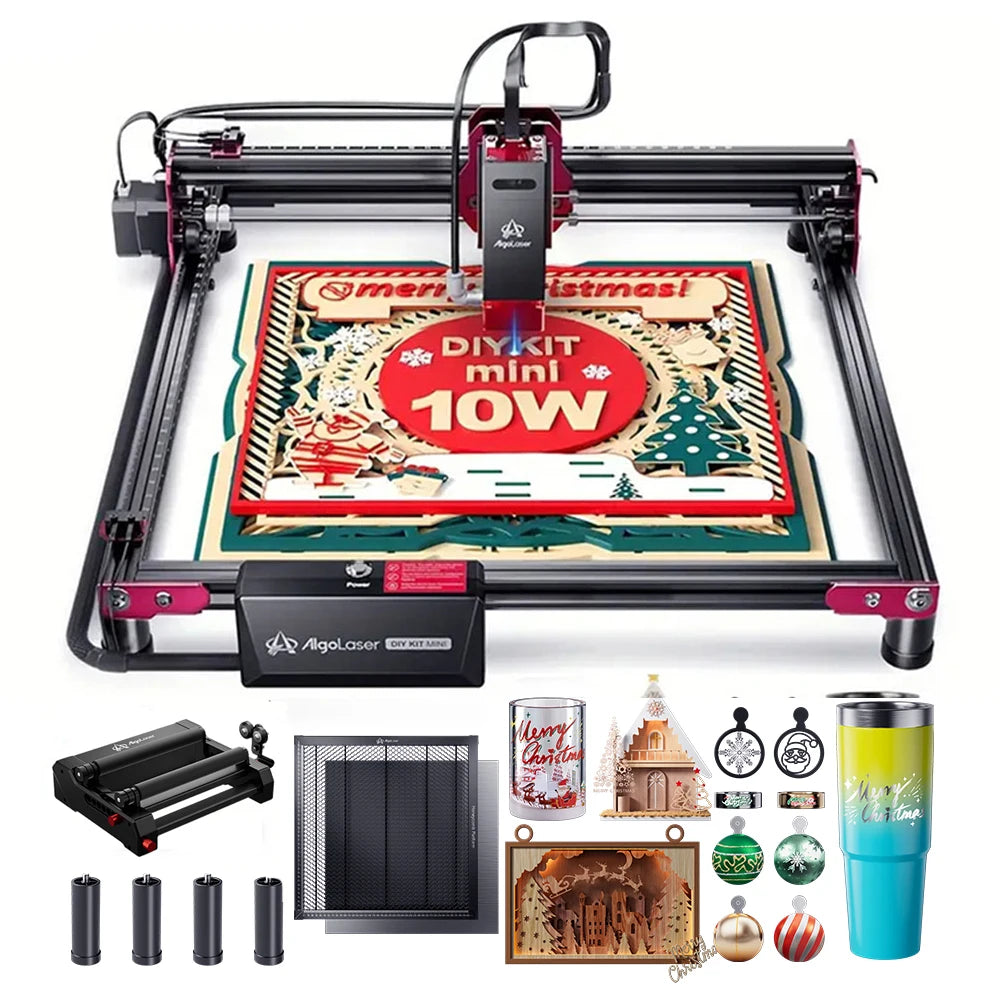 AlgoLaser DIY KIT MINI 10W Laser Engraver Cutting Machine 300*315mm Engraving Area with APP Offline Control Engraver Cutter