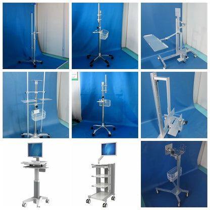 Trolley Therapeutic Equipment Medical Trolley Fetal Monitor Ekg Machine Cart with Big Platfrom  Hanger Ecg Trolley