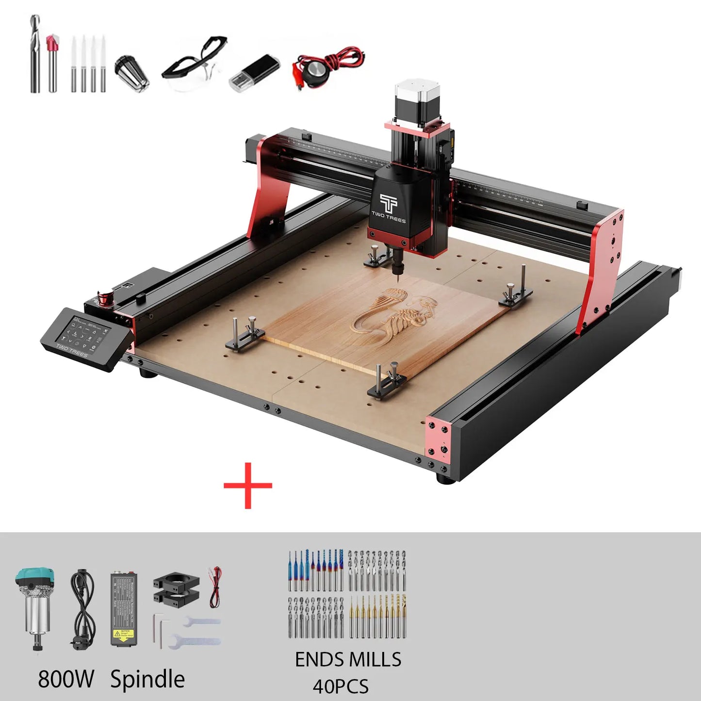 TWOTREES TTC450 Pro CNC Machine 4Axis Metal Cutting Machine For CNC Router Machine And Laser Engraving Cutting Wood GRBL Control