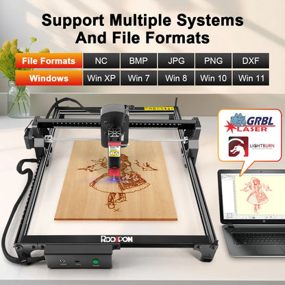 RDDSPON Laser Engraver 2.5W 7W Optical Power CNC Wood Router Engraving Machine Woodworking DIY Portable Cutter Printer 300*300mm