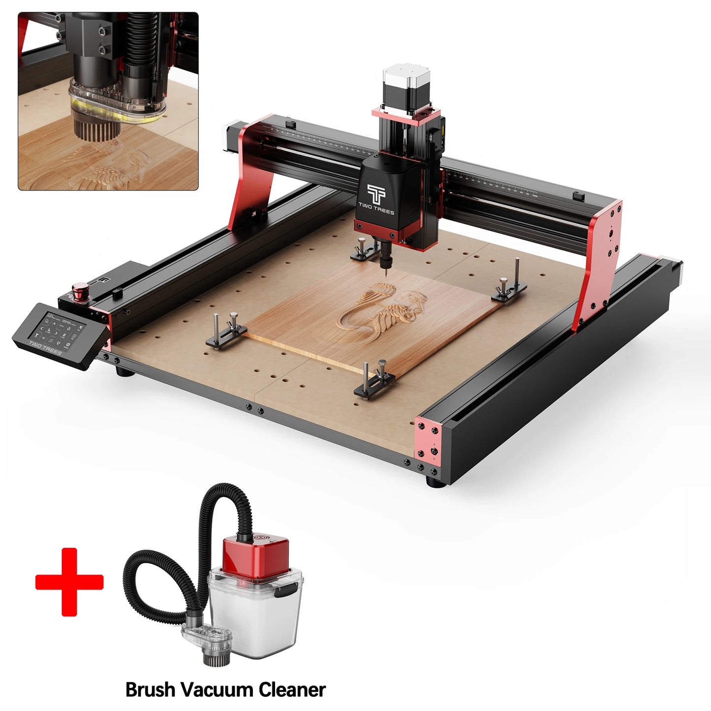 Twotrees TTC450 PRO 3-Axis/4-Axis CNC Router Milling Cutting Machine GRBL Laser Engraver For Wood Acrylic PCB PVC MDF Metal