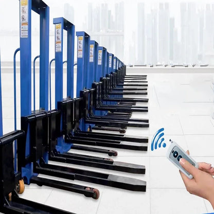 1.6M 500/1000KG Household Electric Lifting Remote Control Forklift Portable Stacker Hand Propelled Handling Forklift Customized