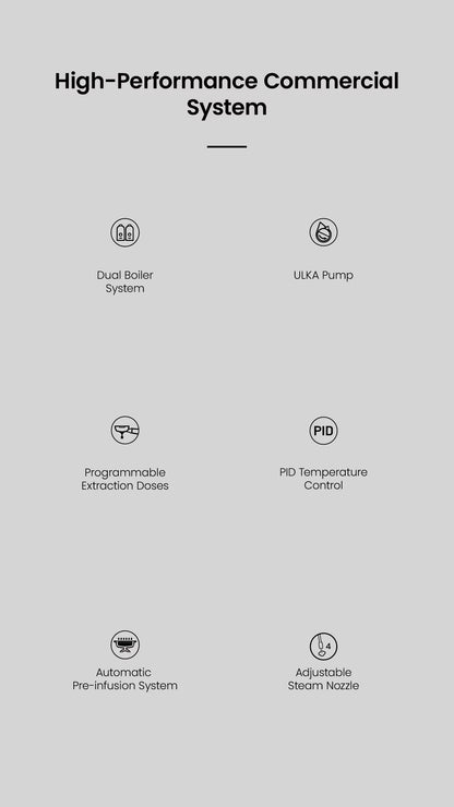 CAFOVO Gemilai G3200F Commercial Espresso Machine Dual Boiler 2950W PID Temperature Control 4-Hole Steam for Cafe Restaurant Bar