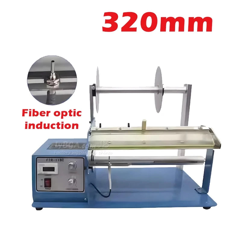 Fiber Induction Sticker Label Stripping Dispensing Machine FTR-118C 120-320MM With Counting Function Labeling Peel Photoelectric