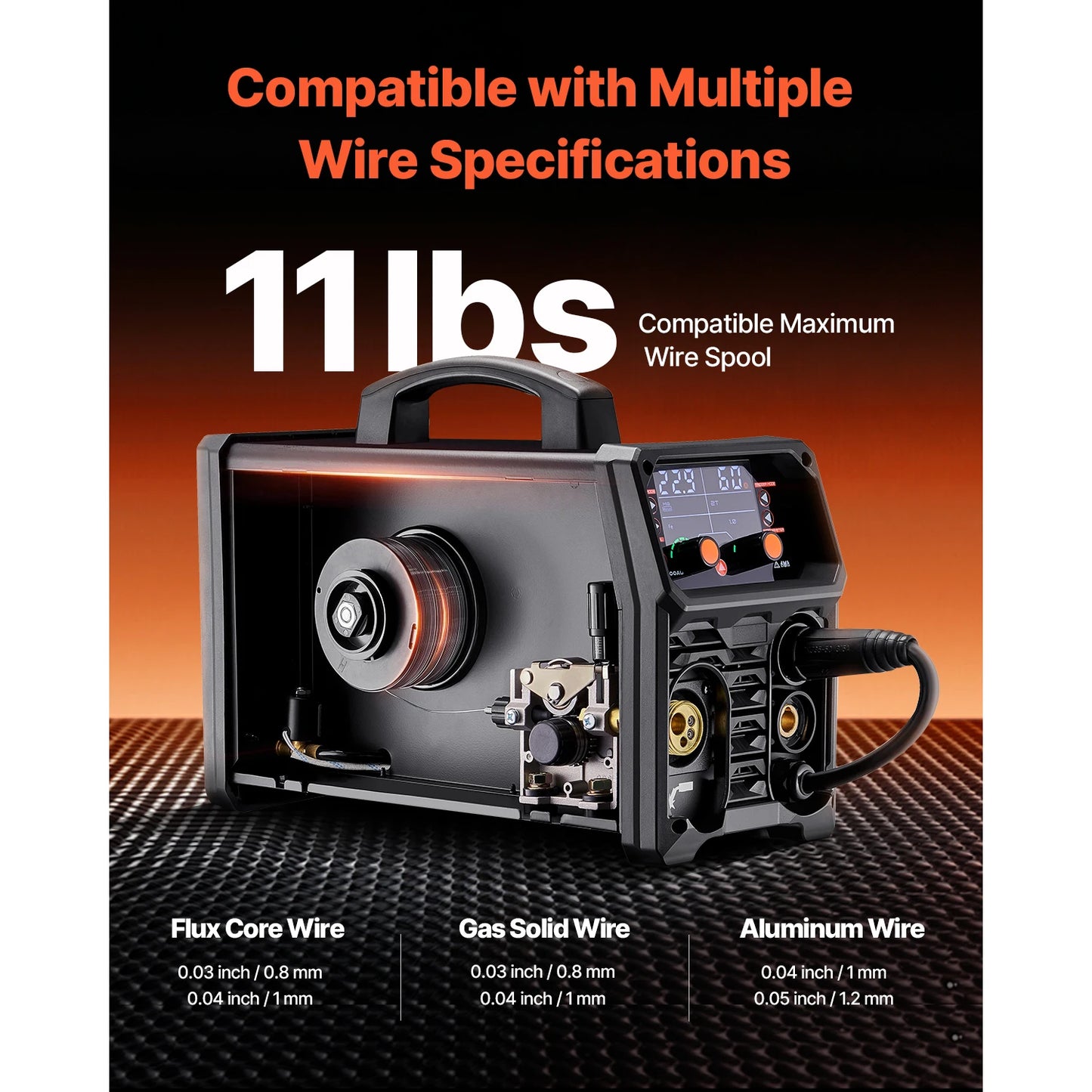 SucceBuy 5-in-1 MIG Welder 200Amp Pluse Mig Welding Machine Gas MIG/Flux Core MIG/Stick/Lift TIG/AU TIG with LCD Screen Display