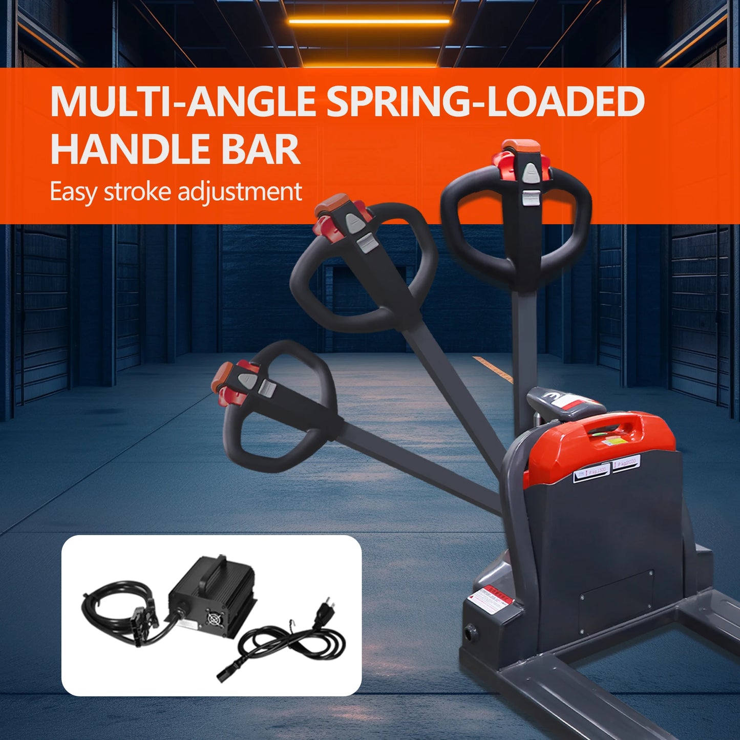 Full Electric Pallet Jack - 4400lbs Cap. Lithium Battery Powered Pallet Trucks 48"x27" Fork Size Lift Jacks for Narrow Spaces