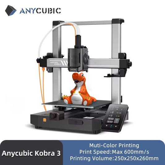 ANYCUBIC Kobra 3 FDM Max 600mm/s Print Speed 3d Printer 25-Point Automatic Leveling With 9.8 x8.7 x 8.7inch Print Size