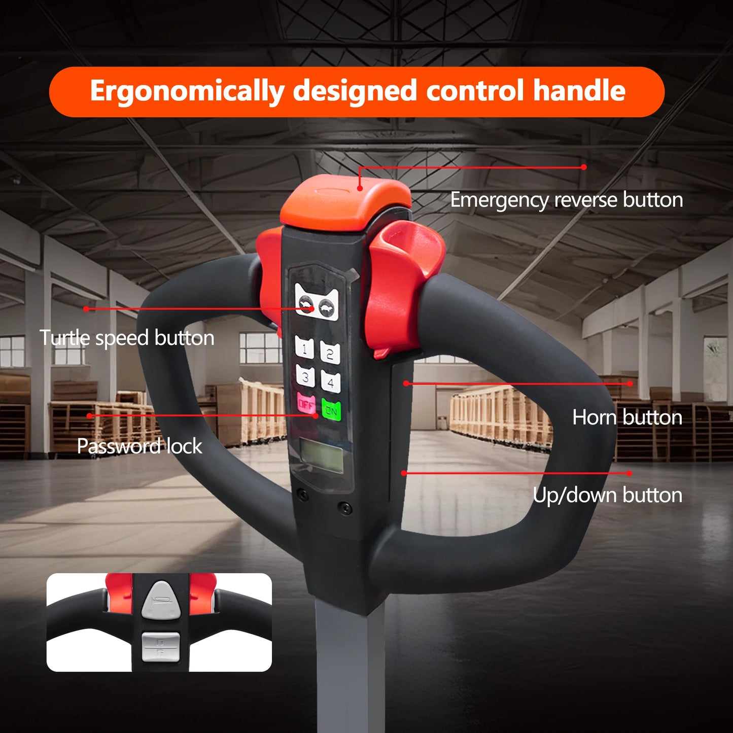 Full Electric Pallet Jack - 4400lbs Cap. Lithium Battery Powered Pallet Trucks 48"x27" Fork Size Lift Jacks for Narrow Spaces