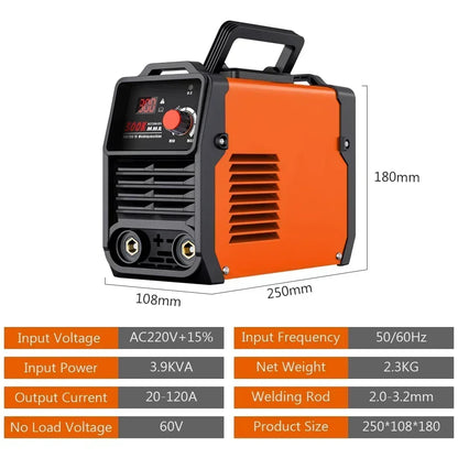 Portable MMA 300 220V Welding Machine Current Adjustable Compact Electric Welding Equipment Manual Metal ARC Welder