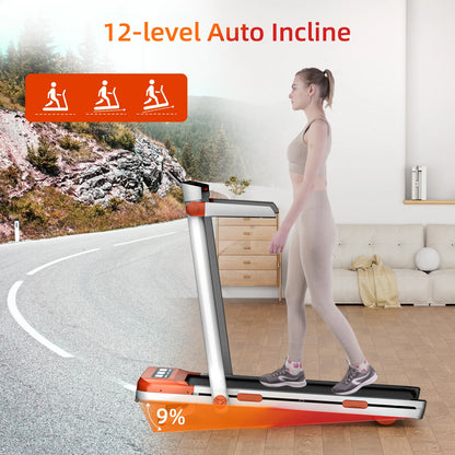 Treadmill for Home 3.0 HP Treadmills 9% Incline Smart App Heart Rate Sensors LCD Digital Display Foldable Armrest Walking Pad