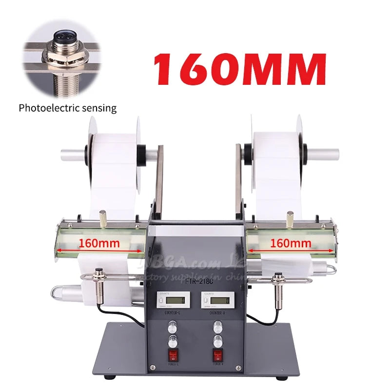 Label Stripping Machine Fiber Optic/Photoelectric Induction Labeler Stripper FTR-218C 200MM 180MM 120MM Automatic Dual Dispenser