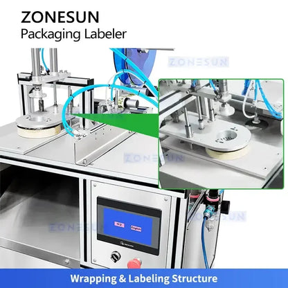 ZONESUN PK910 Automatic Round Soap Wrapping and Labeling Machine Hotel Small Soap Packaging Equipment