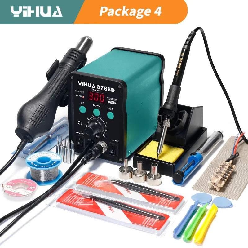 YIHUA 8786D Soldering Iron Hot Air Soldering Station DIY Digital Rework Station Phone Repair BGA SMD Solder Tool Welding Station