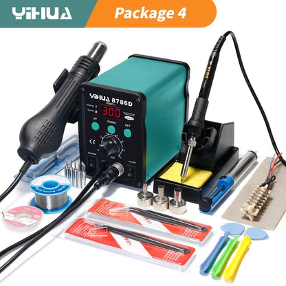 YIHUA 8786D Soldering Iron Hot Air Soldering Station DIY Digital Rework Station Phone Repair BGA SMD Solder Tool Welding Station