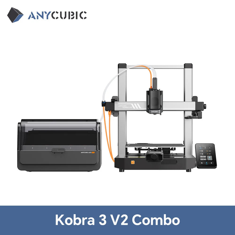 ANYCUBIC Kobra 3 V2 Combo AE Version 600mm/s Fast Printing 3D Printer Up to 8 Colors Filament Auto Drying APP Control 3D Printer